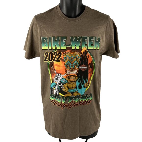 Mens Harley-Davidson Daytona Bike Week 22’ Graphic T-Shirt Sz S Tiki Surf - Picture 1 of 7